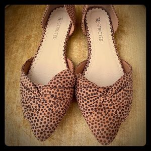 Restricted Camel & Black Flats